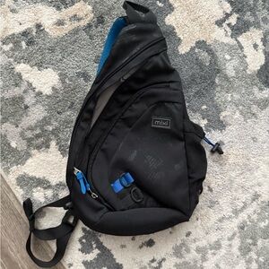 Black and Blue Sporty Backpacks with Adjustable Straps